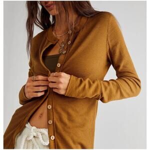 Free People Mustard Cardigan